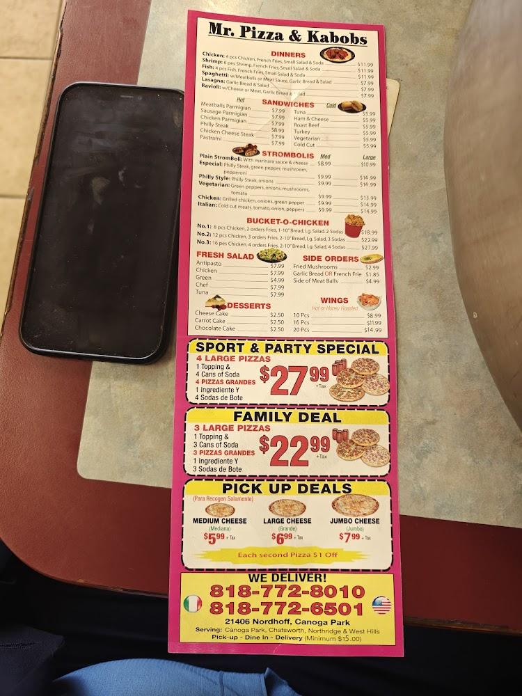 Mr Pizza & Kabob Menu image 2